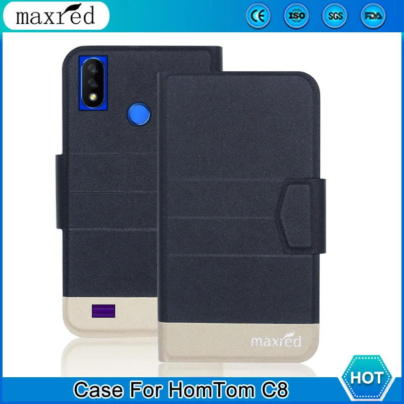 

5 Colors ! HomTom C8 Case 2019 High Quality Flip Ultra-thin Luxury Leather Protective Case For HomTom C8 Cover Phone