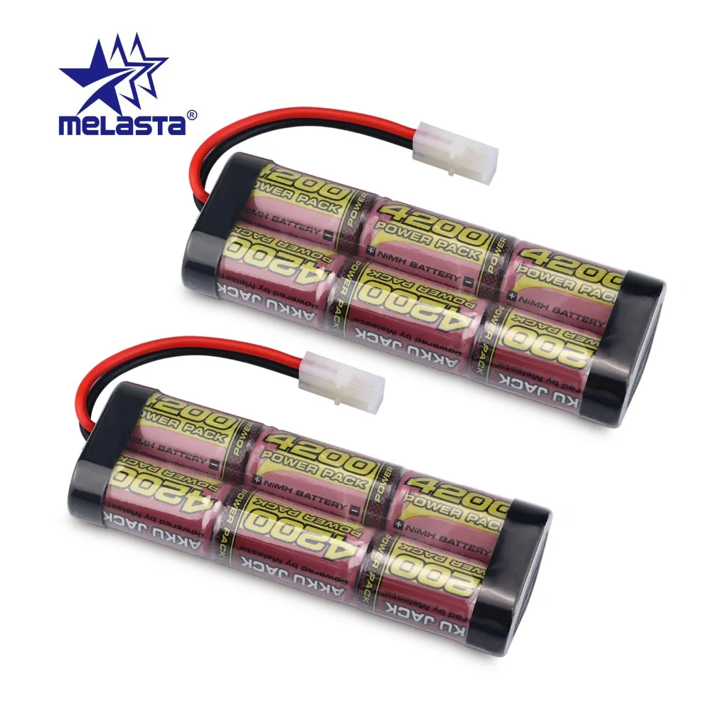 MELASTA 2pcs/lot 7.2V 4200mAh NIMH Battery Pack with Tamiya Connector for RC Racing Model Car/Boat/Tank