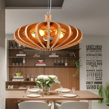 

Designer LOFT art solid wood pumpkin Pendant lights creative personality lamp restaurant living room simple art
