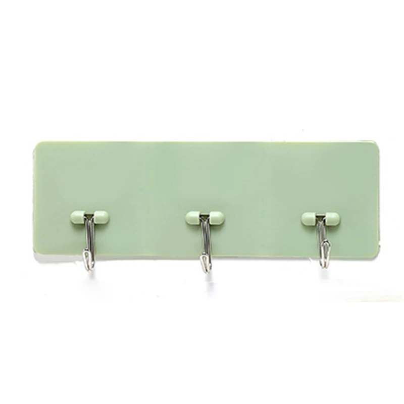 Удобные настенные кухонные крючки на присосках для ванной комнаты, идеальная липкая дверная крепкая дверная клейкая вешалка, домашний настенный держатель - Цвет: Зеленый