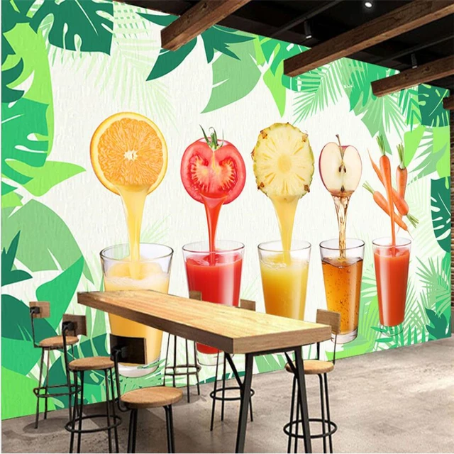 beibehang Vegetable Juice Fruit Juice Shop Restaurant Background Wall