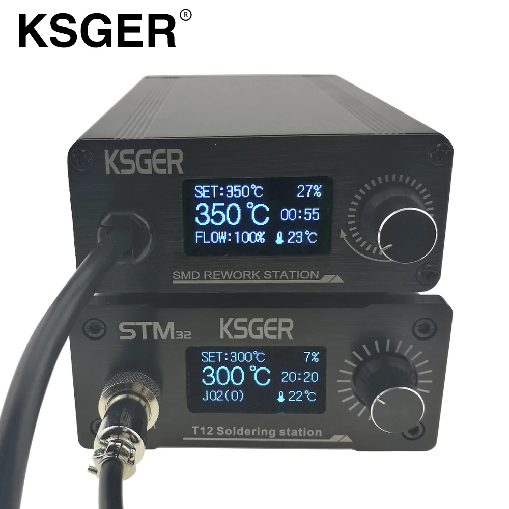 KSGER STM32 OLED T12 паяльная станция пистолет с горячим воздухом ремонтная