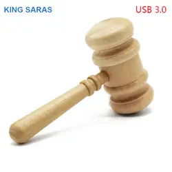 KING SARAS кленовый деревянный молоток usb флеш-накопитель 4 ГБ 8 ГБ 16 ГБ 32 Гб Кленовая ручка накопитель usb 3,0