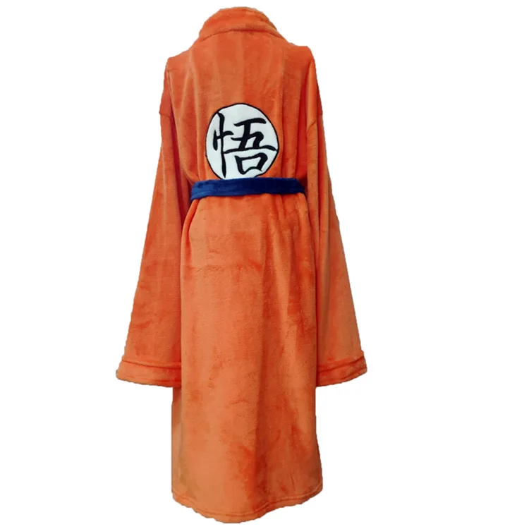 Аниме Драконий жемчуг тепловой фланелевый Халат зимнее для мужчин толстое кимоно Банный халат Сон Гоку костюмы для косплея Халат