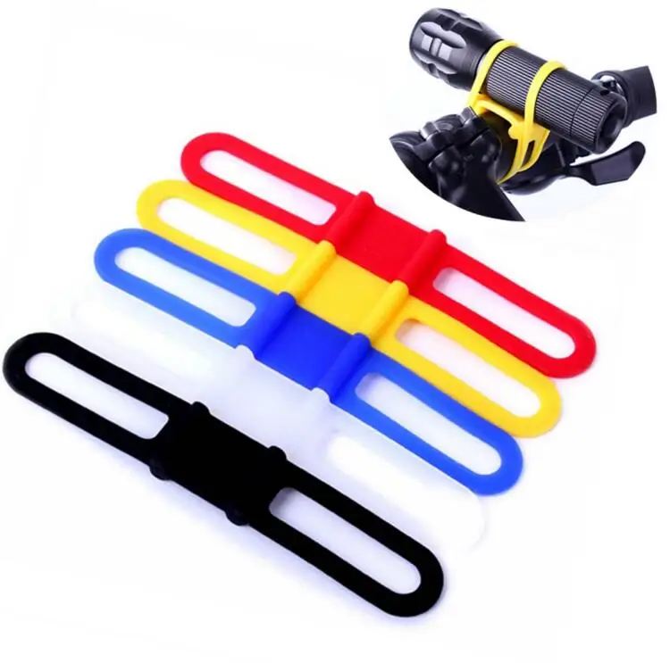 Discount Bicycle Headlight Bicycle Headlight Mount Holder Bandage Mountain Road Bike Front Light Silicone Band Strap Cycling Torch FlashL 1