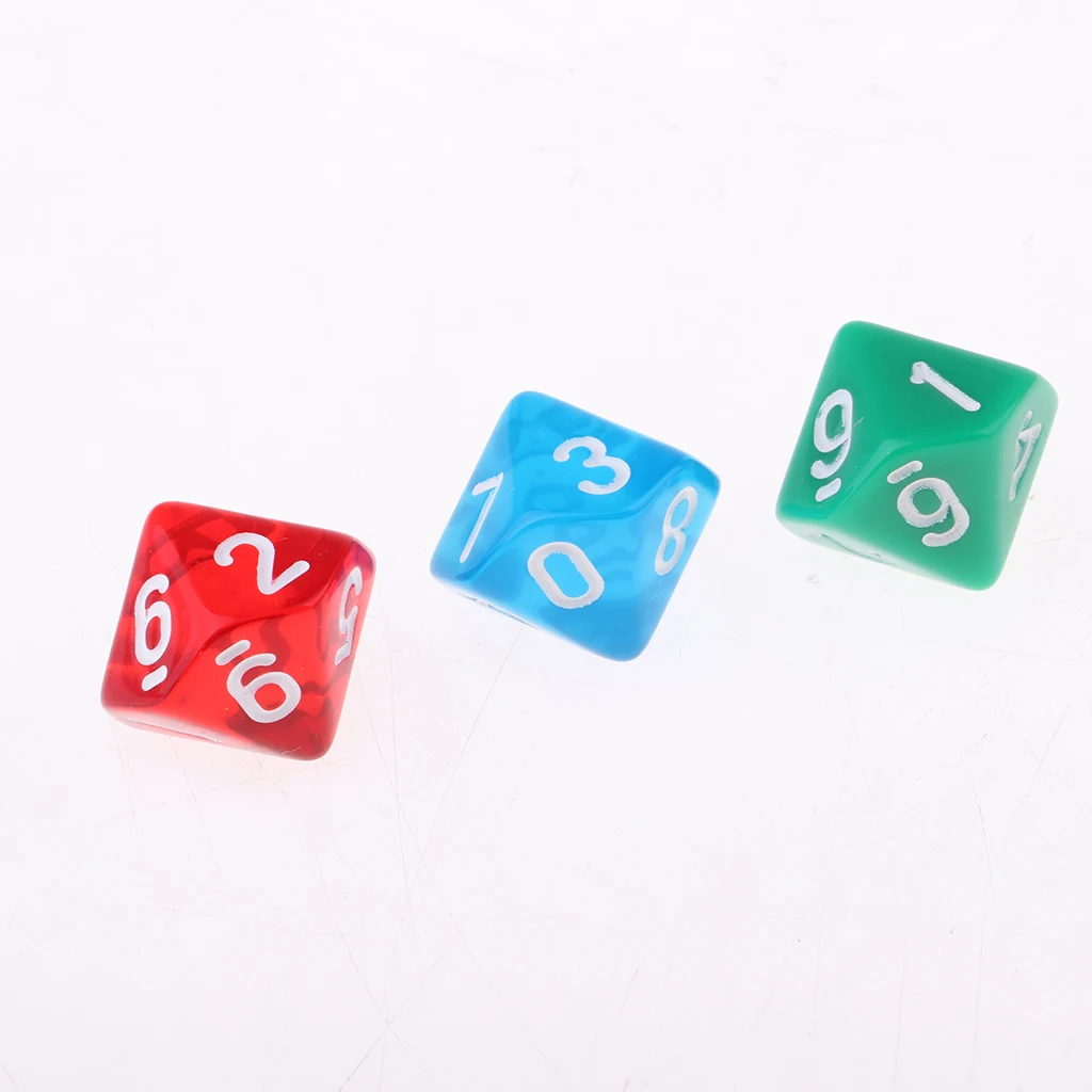 20 Pieces Polyhedral Dice Set for Table Game Kids Math Practice Holiday Party 8/10/12/20 Sided Colorful Dices