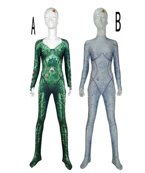 

Justice League Mera Costume Aquaman Film Version Mera Cosplay Costume Superhero Lycar Zentai Bodysuit Halloween Jumpsuit