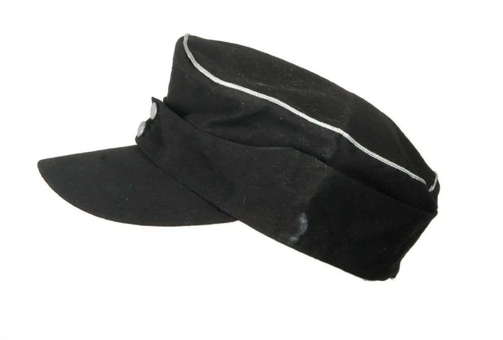 WWII WW2 GERMAN ELITE OFFICER SUMMER PANZER M43 FIELD COTTON Cap Hat Black- SIZE M