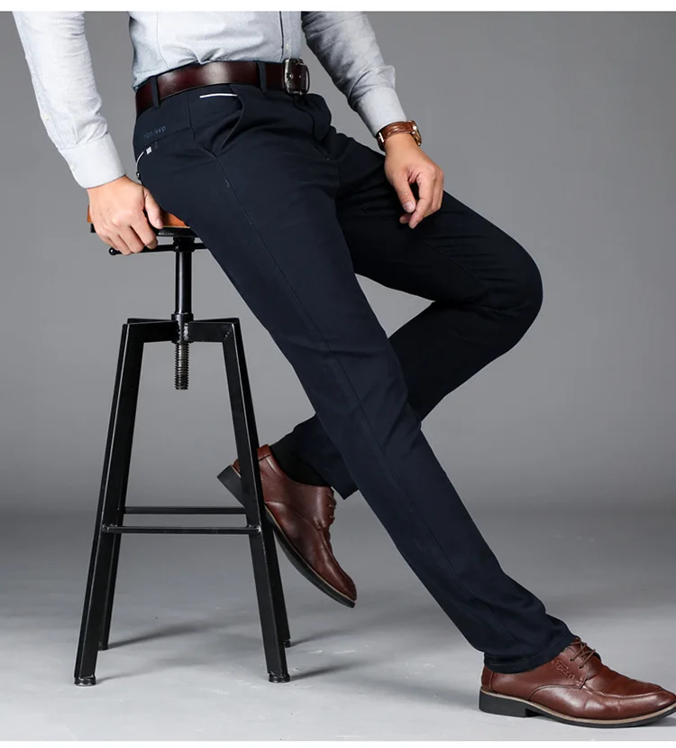 NIANJEEP бренд мужской брюки классические Повседневное Бизнес стрейч брюки прямые брюки 6 цветов плюс Размеры 28-42 бегунов 6003