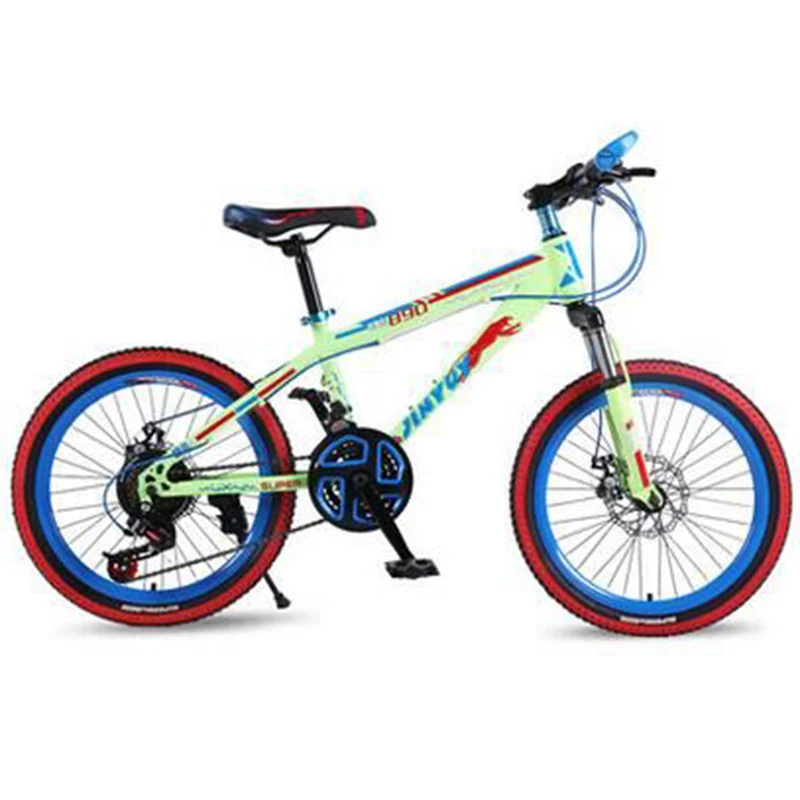 New children's student shifting double disc brakes mountain bike children's portable bicycle student bicycle with pedal New children's student shifting double disc brakes mountain bike children's portable bicycle student bicycle with pedal