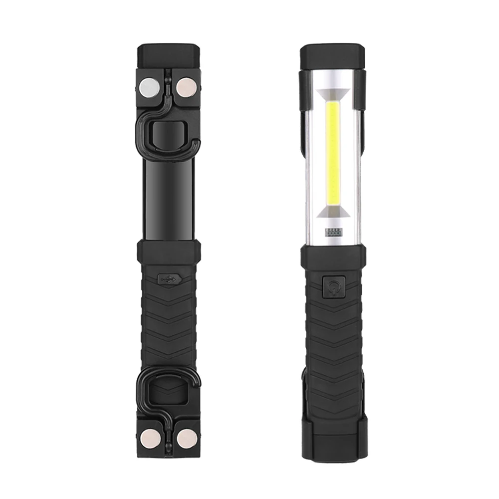 Магнитный флэш-светильник COB+ светодиодный рабочий светильник USB флэш-светильник перезаряжаемый фонарь, Ремонтный светильник с крюком, портативный флэш-светильник