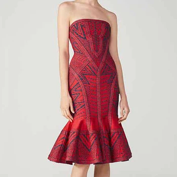 

Newest Celebrity Evening Party Bandage Dress Women Sleeveless Strapless Elegant Hot Sexy NightClub Dress Women Mermaid Vestidos