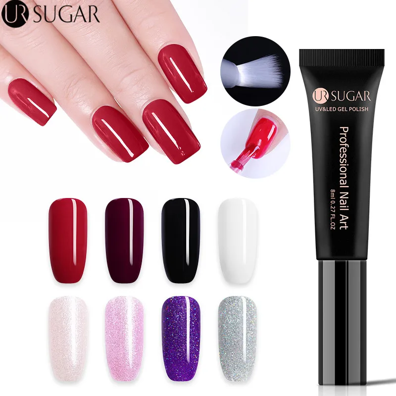 

UR SUGAR 8ml Red Series Gel Nail Polish Shiny Glitter UV Gel Varnish Long-Lasting Soak Off Manicure Nail Art Gel Lacquer