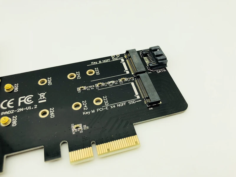 PCIE к M2 SSD адаптер NVME M Key SATA B to PCI e 3 0x4 контроллер конвертера карты поддержки 2280 2260 2242