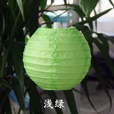 4 дюймов 10 см китайский традиционный круглый фонарь разноцветный бумажный фонарь s для свадебной вечеринки Декоративный Фонарь подвесной фонарь s - Цвет: Light green
