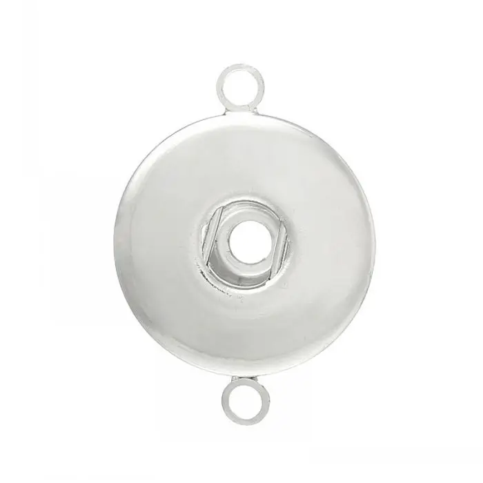 

Retail Copper Connectors Findings Round Silver Tone Fit Fashion Snap Buttons 26mm x 19mm,20PCs