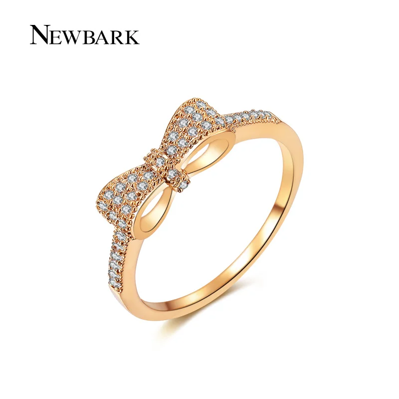 Prix pour NEWBARK Mode Or Couleur Arc Noeud Bague Superposable Micro Pave CZ Cristal Compatible Avec L'original Femme Bijoux De Mariage Anneaux Prix pour NEWBARK Mode Or Couleur Arc Noeud Bague Superposable Micro Pave CZ Cristal Compatible Avec L'original Femme Bijoux De Mariage Anneaux
