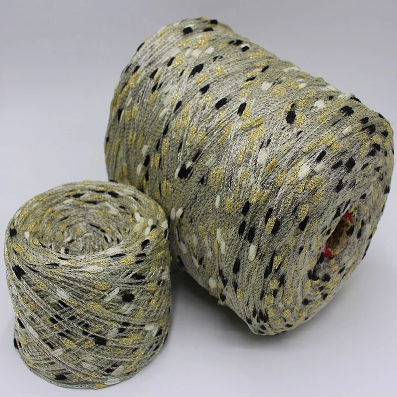 

Unique New import 250g High quality Golden Metallic linen cotton Slub Yarn blend fibre Hand Knitting Crochet fancy yarn X3077