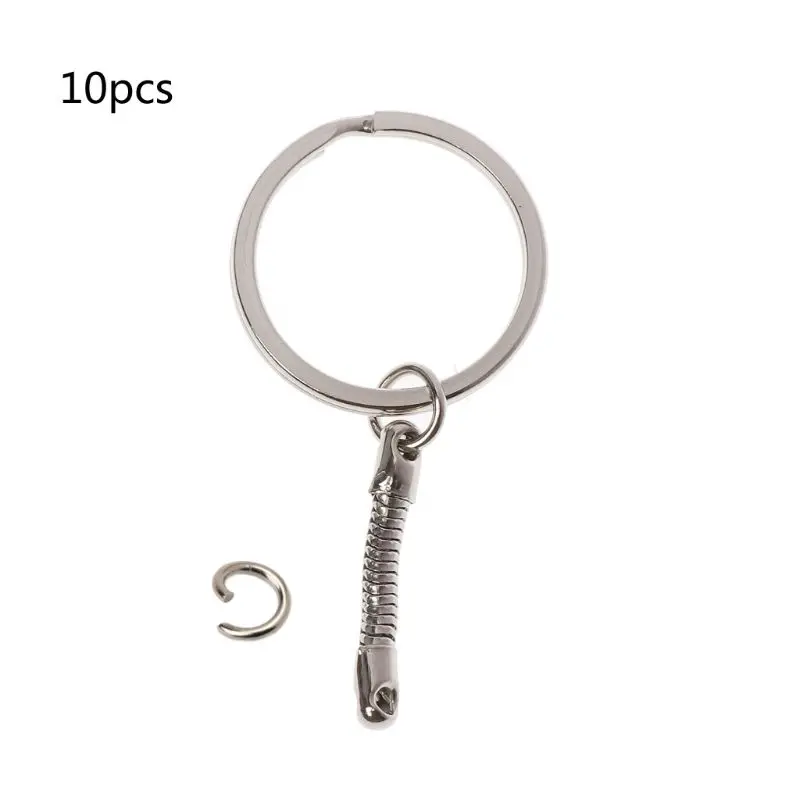 

10Pcs Snake Chain Key Rings Silver DIY Jewelry Findings Handmade Craft Jewelry
