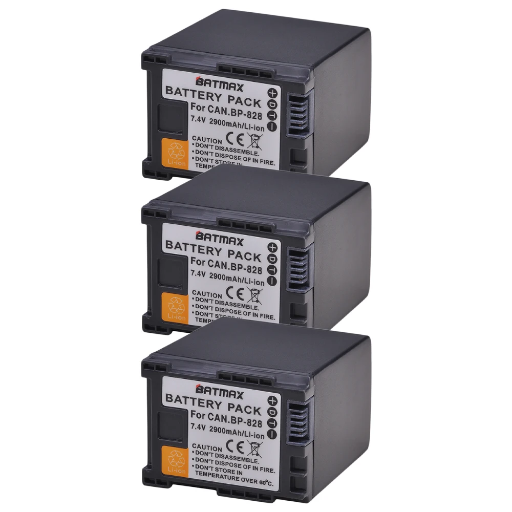 3 Pack Bp-828 Bp828 Di Ricambio Batteria Della Macchina Fotografica Per Canon Legria Hf G30, G40, Xa20, E Xa25 Videocamere Batterie