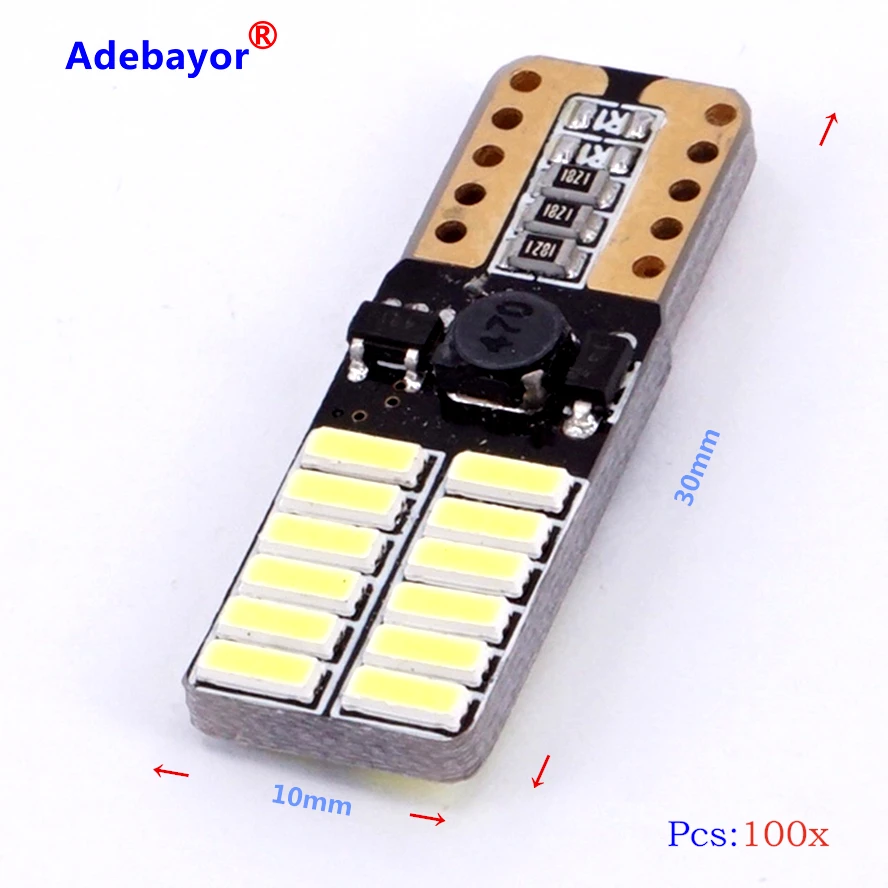 100 XCar авто светодиодный T10 194 W5W Canbus 24 SMD 4014 светодиодный светильник без ошибок светодиодный светильник для парковки автомобиля Стайлинг противотуманных фар автомобильные аксессуары