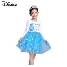 Платье принцессы Эльзы из мультфильма «Холодное сердце» для девочек; платье принцессы Эльзы и аНаА; детская одежда для вечеринок; платье Снежной Королевы; vestidos; сезон лето