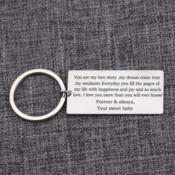 

Your Sweet Baby You Are My Love Story Keychain Jewelry Stainless Steel Keyrings Hot Sale Accessories 1 Pc Key Tag Bag Family