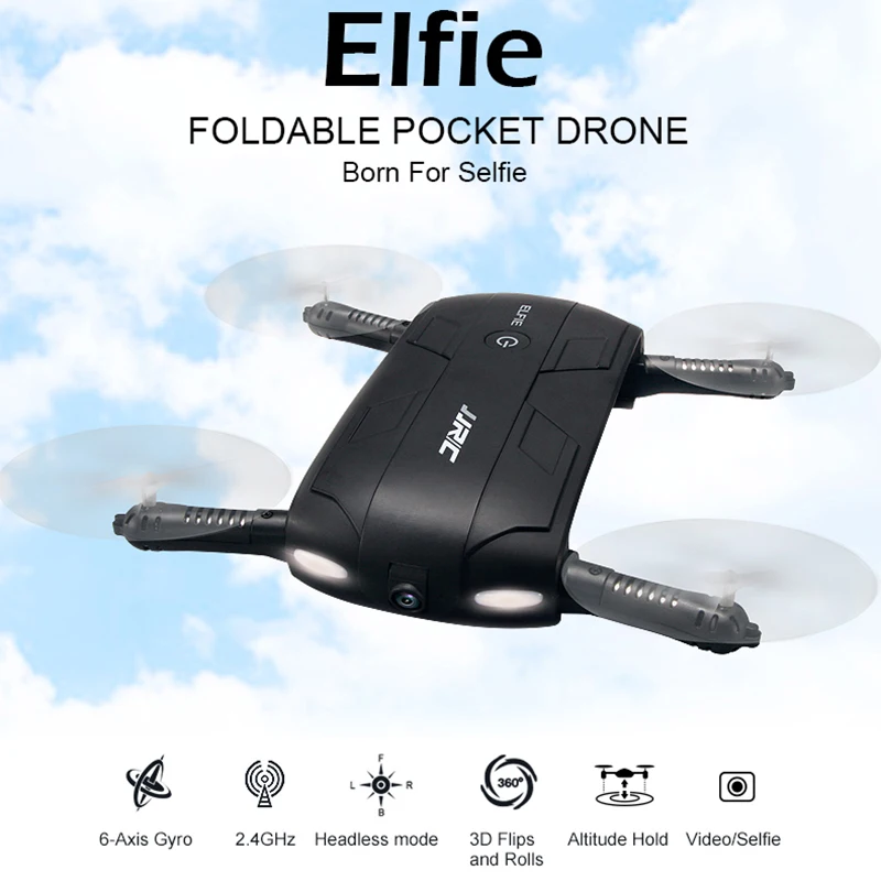 Складной мини Дрон INKPOT Радиоуправляемый H37 Baby Elfie Micro с камерой 720 P Wi Fi FPV карманный