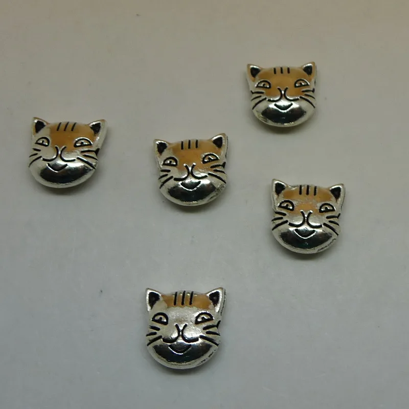 30pcs Charms cat Pendants 11x11mm 1.9g Antique silver Handmade Jewelry Making DIY Europe alloy