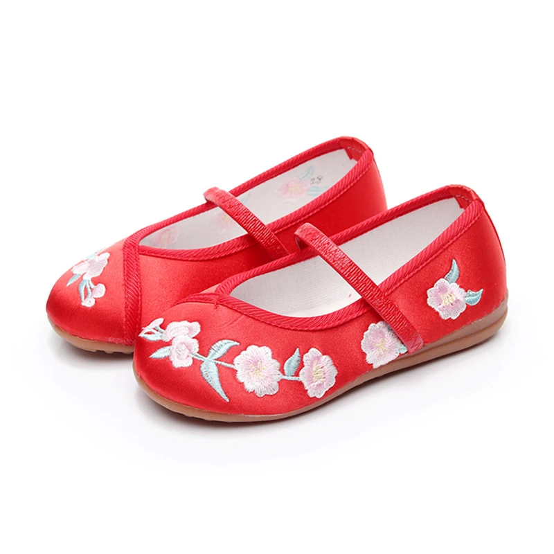 

Girls Chinese Style Princess Floral Shoes Children Fashion Sneakers Kids Retro Embroidery Casual Shoes 1071