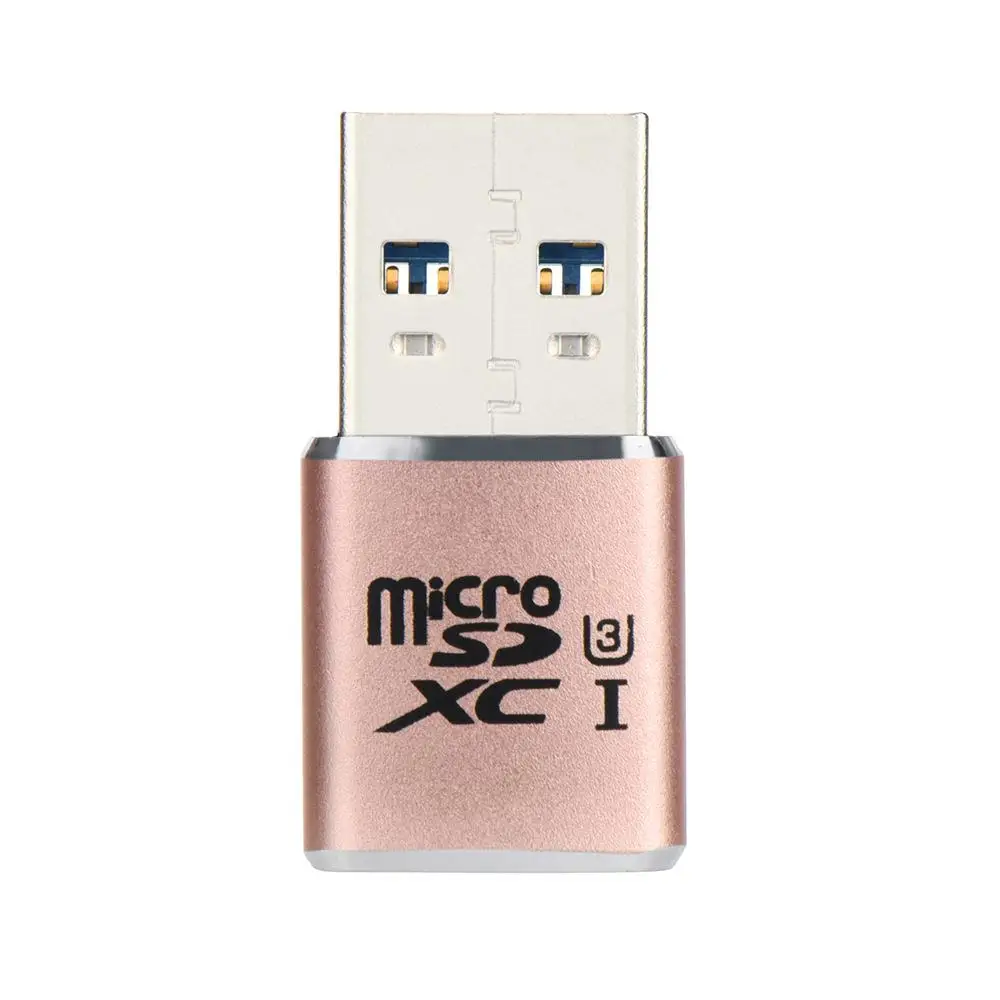 CEWAAL USB 3,0 Mini MICRO SD SDXC алюминиевый сплав считыватель карт памяти адаптер разъем мини-считыватель карт черный серебристый розовое золото - Цвет: rose gold