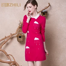 Осень и зима Для женщин кашемировый свитер двойной рукав бесплатно воротник кучи шеи пуловер длинный вязаный свитер рубашка первоклассника