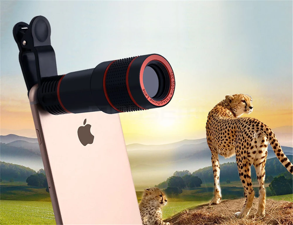 MOUSEMI 12X Mobile Phone Lens For iPhone Universal Clip 12x Zoom Celular Lens For Smartphone Camera Lenses on phone Telephoto    (1)