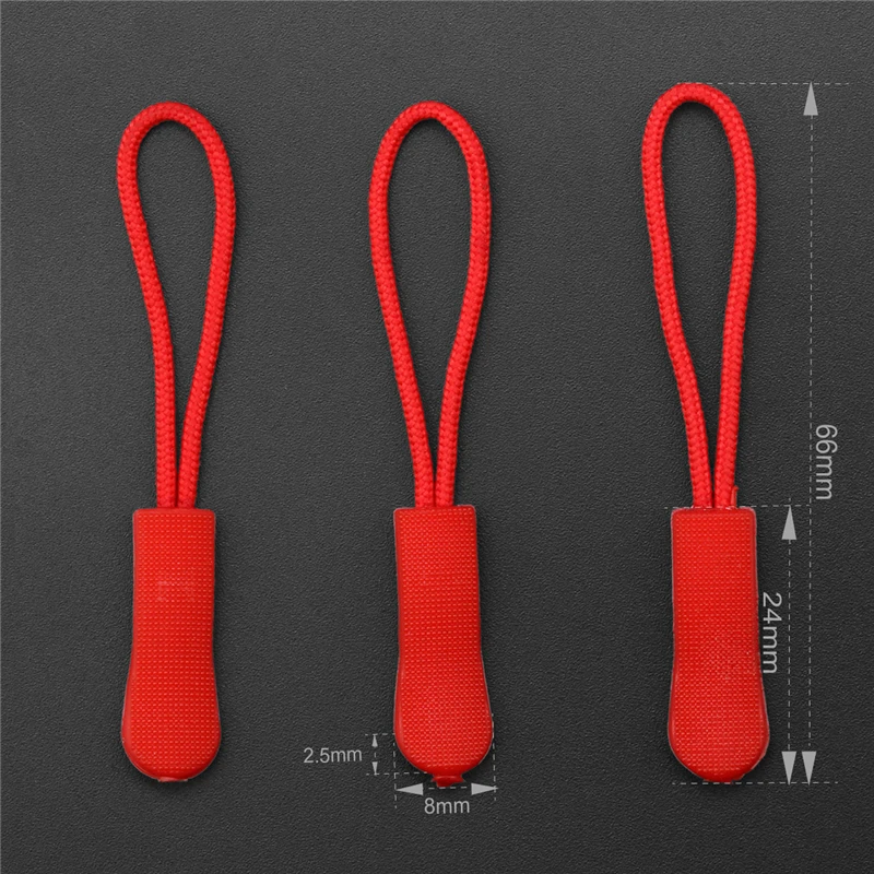 20 Pcs Color Cord Zipper Pull Apparel Bag Tactical Backpack Accessories Zip Puller DIY Zipper Head Cord Rope Strap Lariat Slider