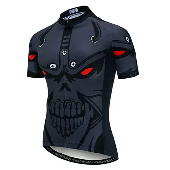 

Keyiyuan Skull Bike Shirt Summer Men Cycling Jersey Breathable Bicycle mtb Jersey Maillot Ciclismo Quick Dry Cycling Clothing