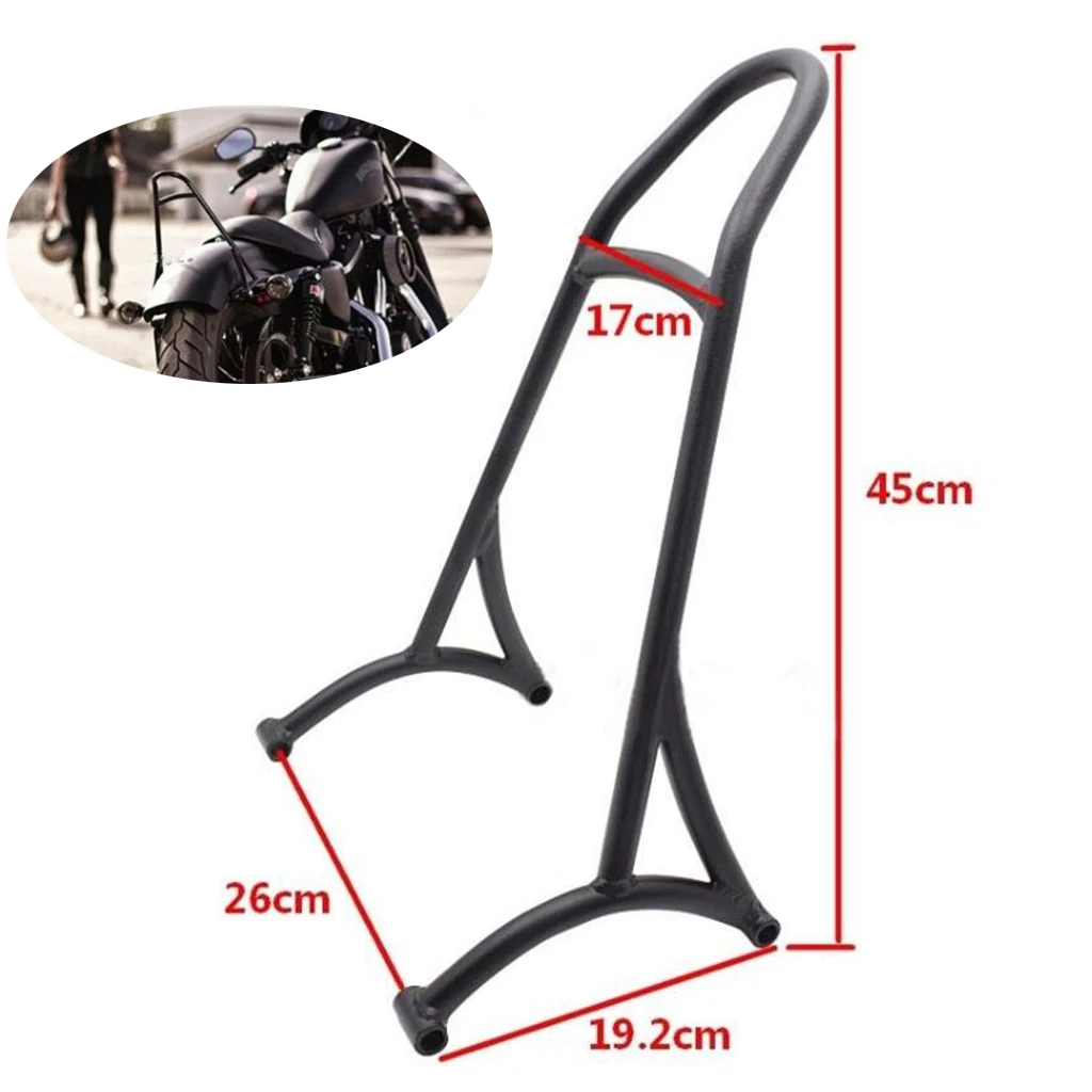 17.7x11.4x7.7 Inch Black Motorcycle Short Passenger Sissy Bar Backrest For 2004-2016   SPORTSTER XL 883/1200 Models 