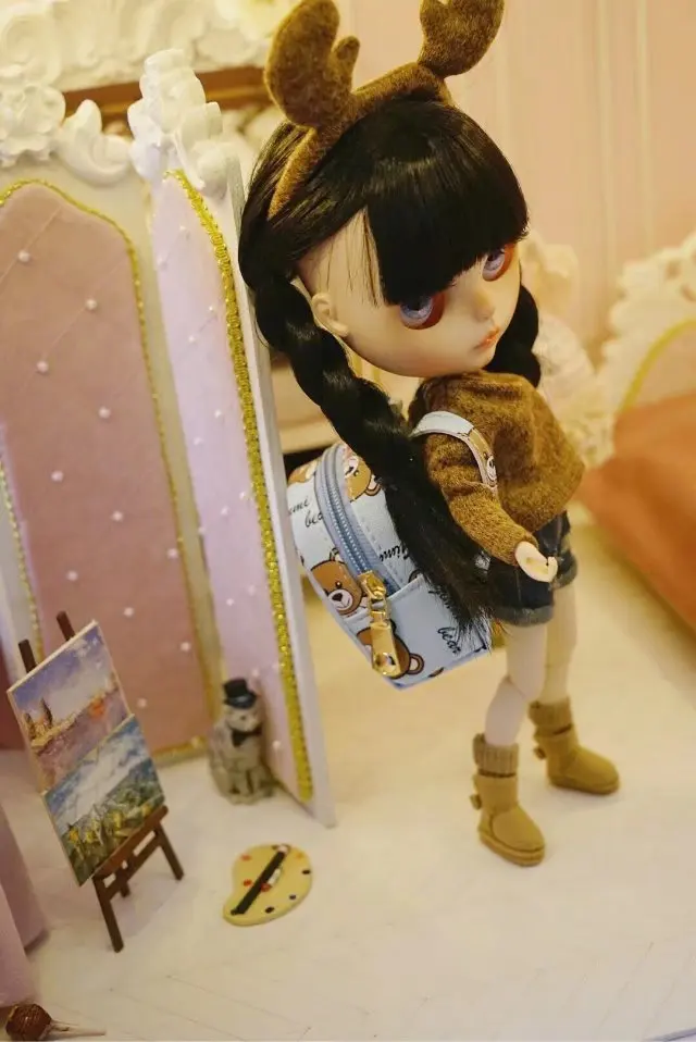 1 шт. милый медведь рюкзак сумка для 1/6 Blyth, Pullip, BJD куклы аксессуары