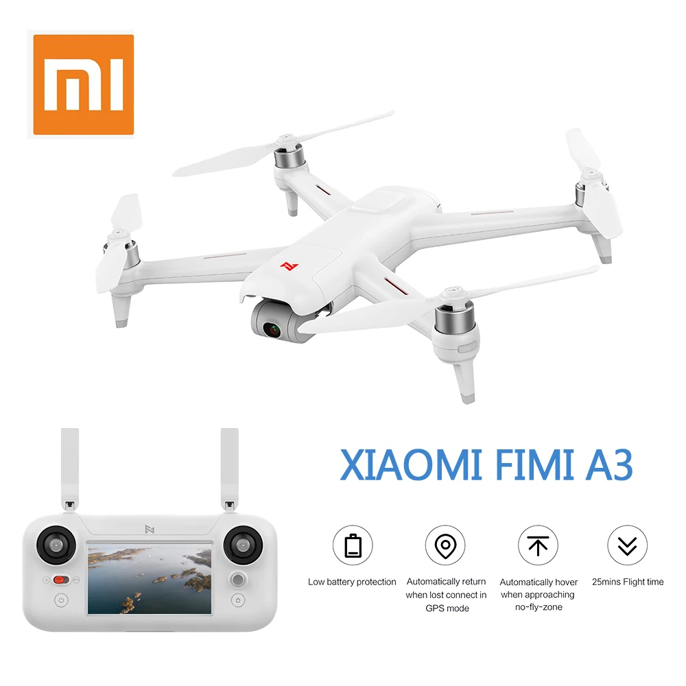 

InStock Xiaomi FIMI A3 5.8G GPS Drone 1KM FPV 25 Minutes With 2-axis Gimbal 1080P Camera RC Quadcopter RTF Follow Me