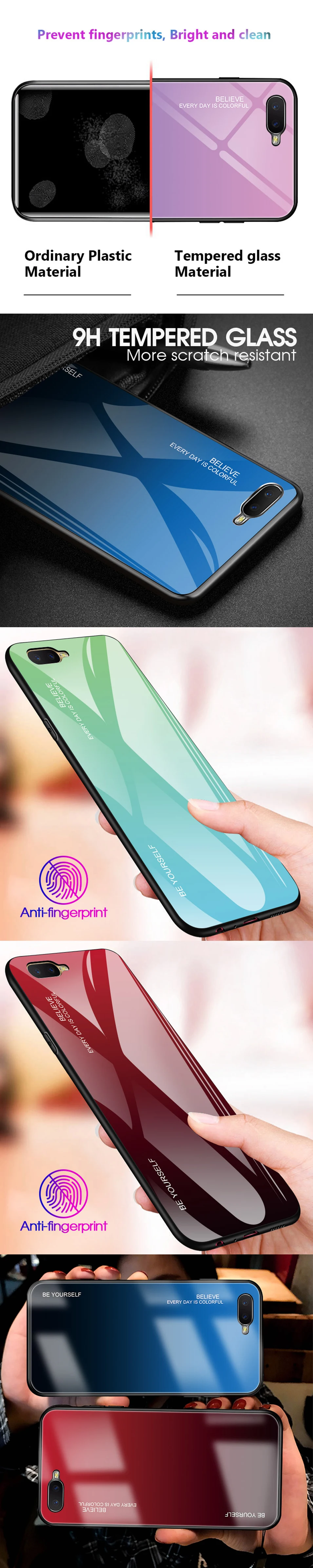 For OPPO RX17 Neo Case Super Gorgeous Glass Cover for oppo rx17 Pro r17 pro Case Soft Edge Color Glass Cover for OPPO Reno 10X (9)