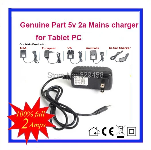 5V 2A AC Power Supply charger Adapter For ARCHOS 101 TITANIUM Tabin
