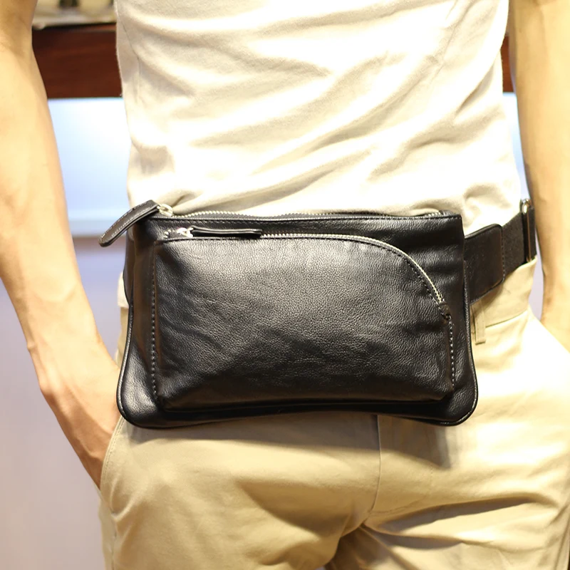 Buy New design high quality pu leather men waist packs