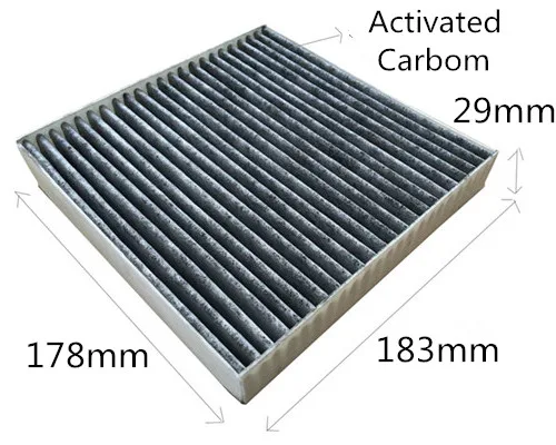 CUK1835 Фабричный выход 88568-B2030 черный углеродный воздушный фильтр в салон автомобиля WIX25411 для TOYOTA 18,3*17,8*2,9 см