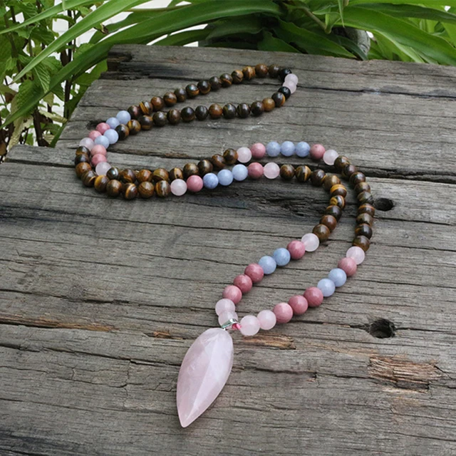 Bracelet Mala Rhodochrosite et quartz rose