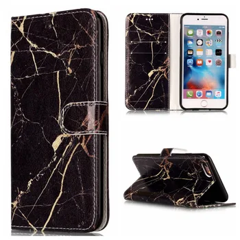 

30pcs/lot Marble pattern Wallet Stand Leather+TPU Case Cover For iphone 5G/ 6G 6S/ 6G Plus / iPhone 7 4.7 inch/iphone 7 Plus