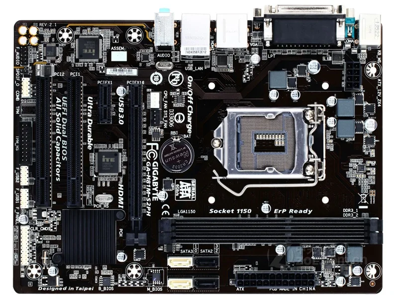 

Gigabyte GA-H81M-S2PH Desktop Motherboard H81M-S2PH H81 LGA 1150 Core i7 i5 i3 DDR3 16G SATA3 USB3.0 VGA HDMI Micro-ATX