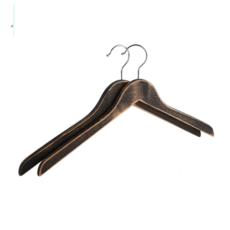 10pcs/lot 44.5cm Adult vintage real wood hangers high grade anti skid