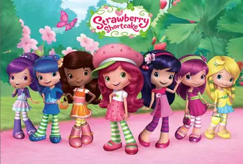 

Cartoon Strawberry Shortcake photography backdrop girls Birthday Party Baby Shower Custom Studio Backdrop photo backgroundLV2006