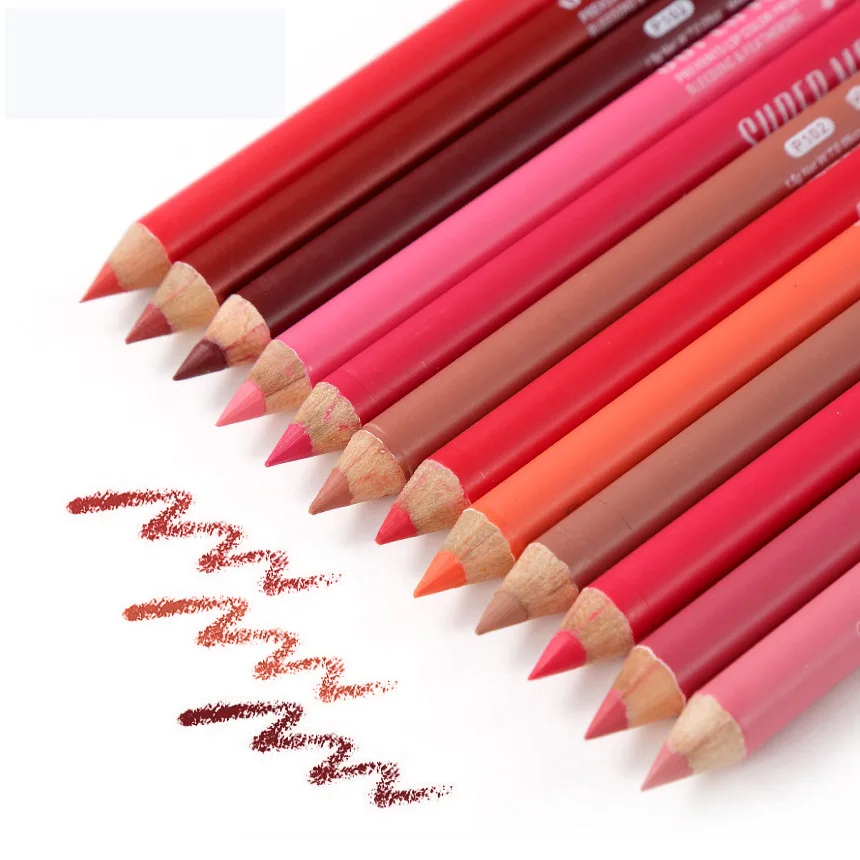 12pcs/set Professional Matte Pencil Lip Liner Pencil Waterproof Pencils