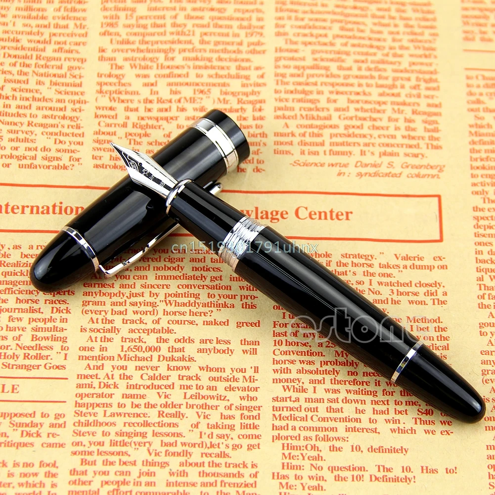 HOT! Professional Writing Jinhao 159 Black And Silver M Nib Fountain