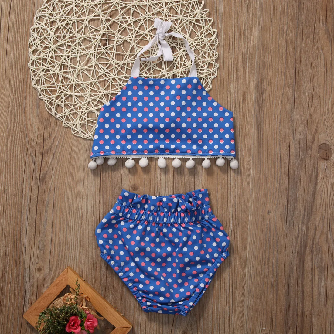 Summer Newborn Baby Girl Clothes Dot Tank Top +romper 2PCS Outfits